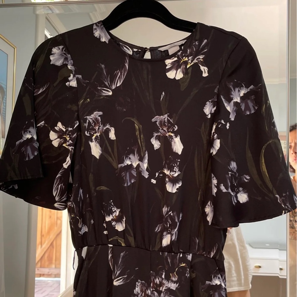 H&M black floral jumpsuit